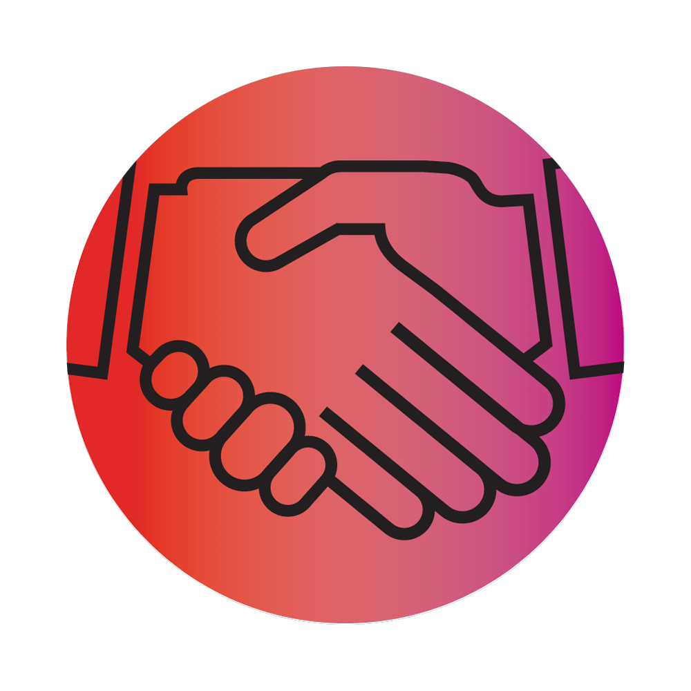 Icon of two shaking hands Icon of two shaking hands