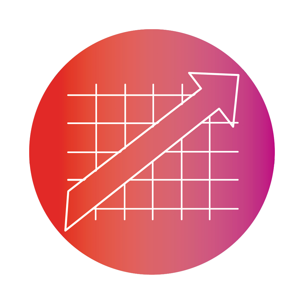 Icon of an arrow pointing up and to the right with a grid in the background Icon of an arrow pointing up and to the right with a grid in the background