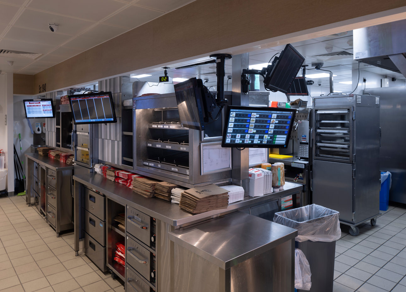 A back of house food prep area