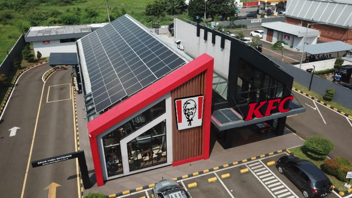 KFC in Indonesia with solar panels